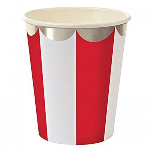 Copos Riscas Vermelhas